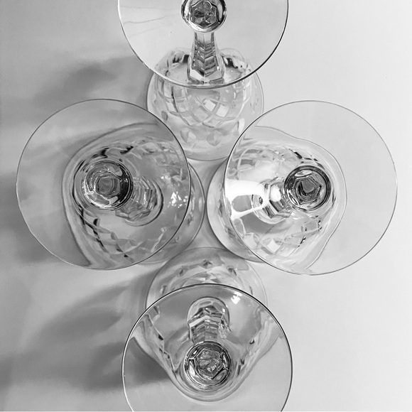 4 TIFFIN-FRANCISCAN ‘Elyse’ Water Goblets / VINTAGE AMERICAN CRYSTAL / 1 Scratch - Picture 9 of 12